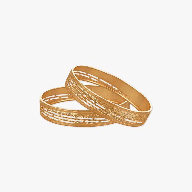 Radiant Trace Gold Bangles
