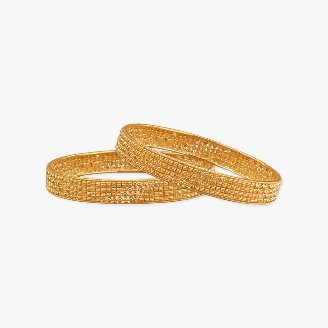 Aurum Grid Gold Bangles