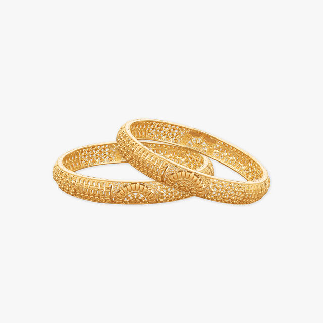 Ethereal Arc Gold Bangles