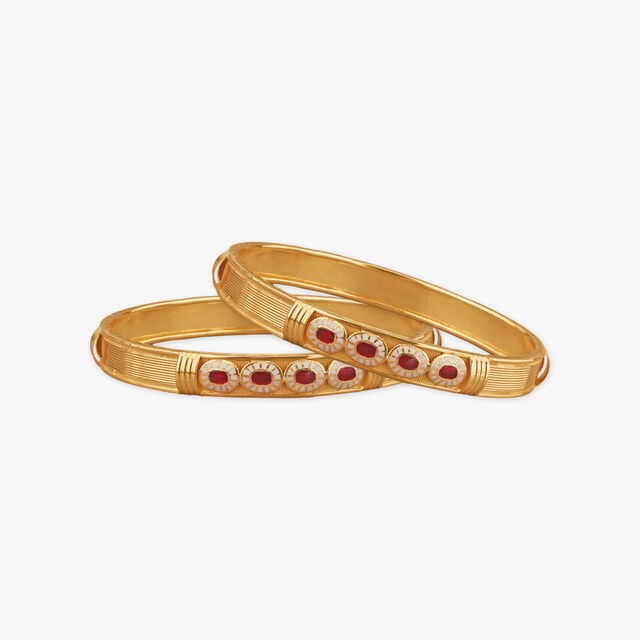Regal Garnet Gold Bangles