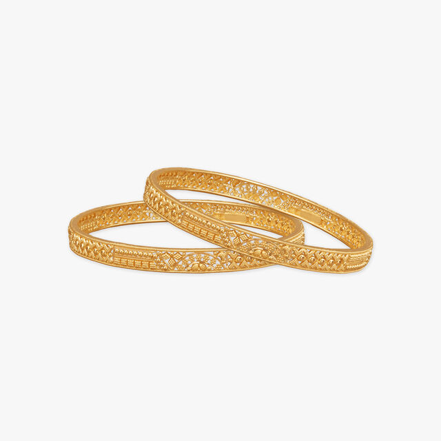 Avant Grid Gold Bangles