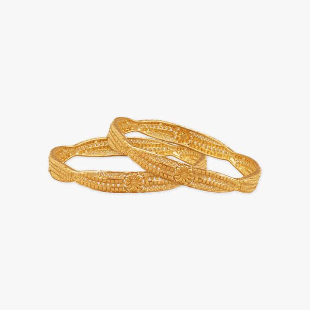 Ornate Harmony Gold Bangles