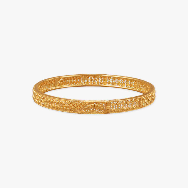 Luminous Weave Gold Bangles