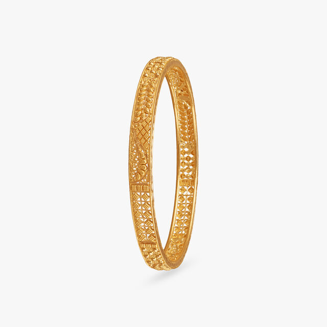 Luminous Weave Gold Bangles