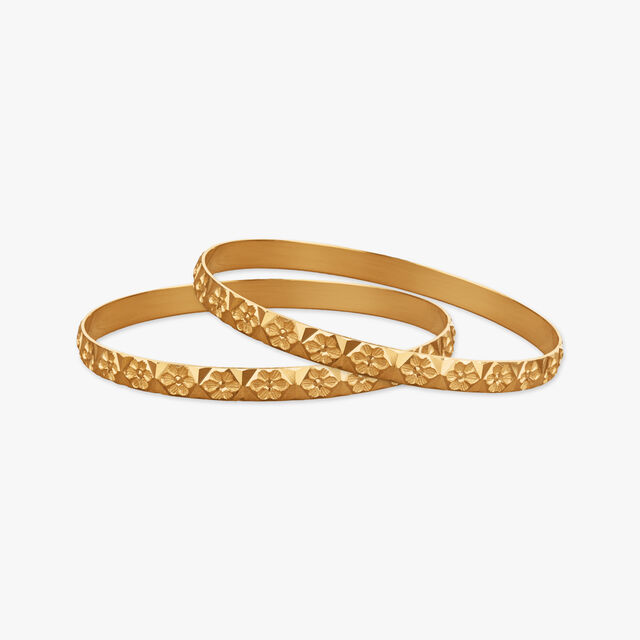 Radiant Petal Gold Bangles