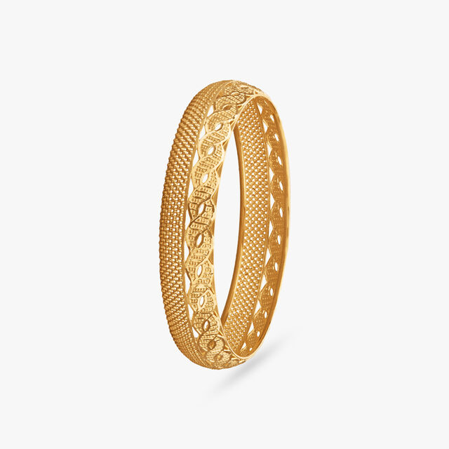 Ornate Spiral Gold Bangles