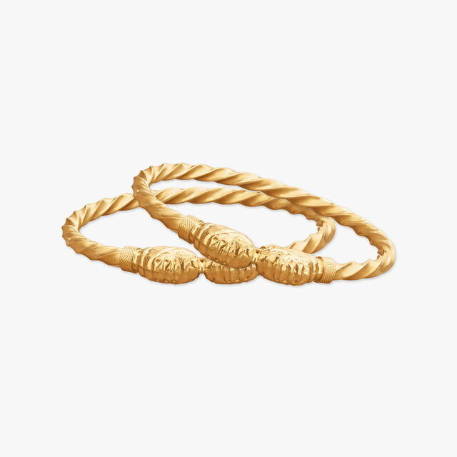 Twisted Heirloom Gold Bangles