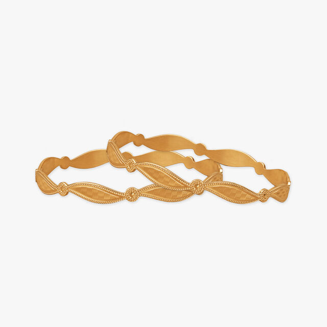 Gilded Whirl Gold Bangles