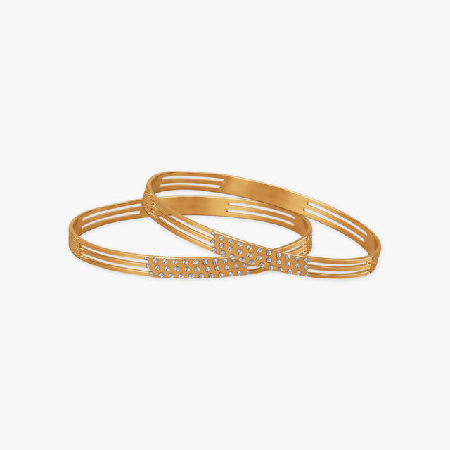 Elegant Prism Gold Bangles