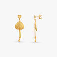 Leaf Drape Gold Drop Earrings 2