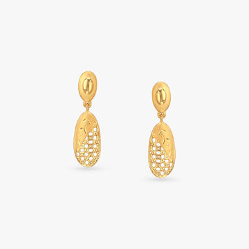 Honeycomb Sway Gold Drop Earrings