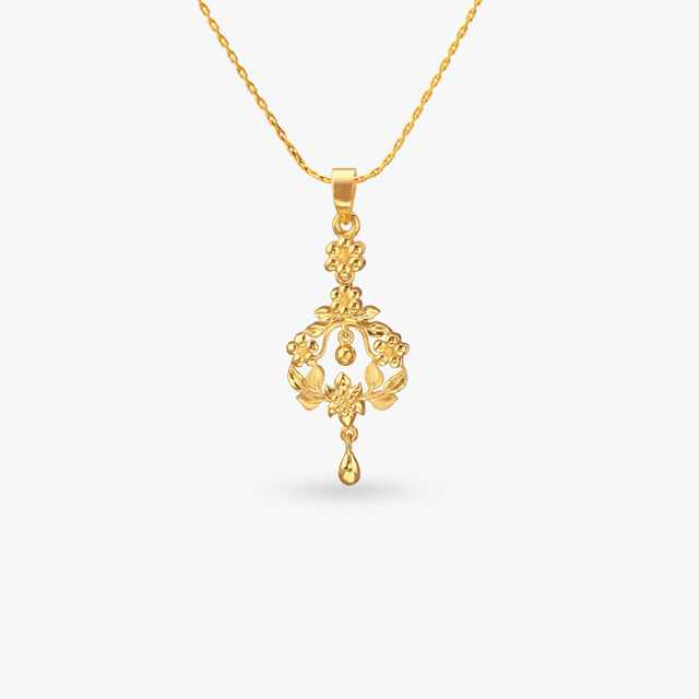 Floral Garland Gold Pendant 