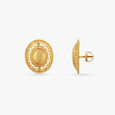 Oval Mirror Gold Stud Earrings 2