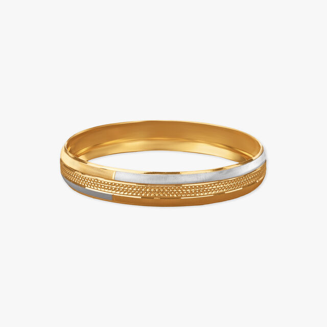 Classic Edge Dual Tone Gold Bangle 