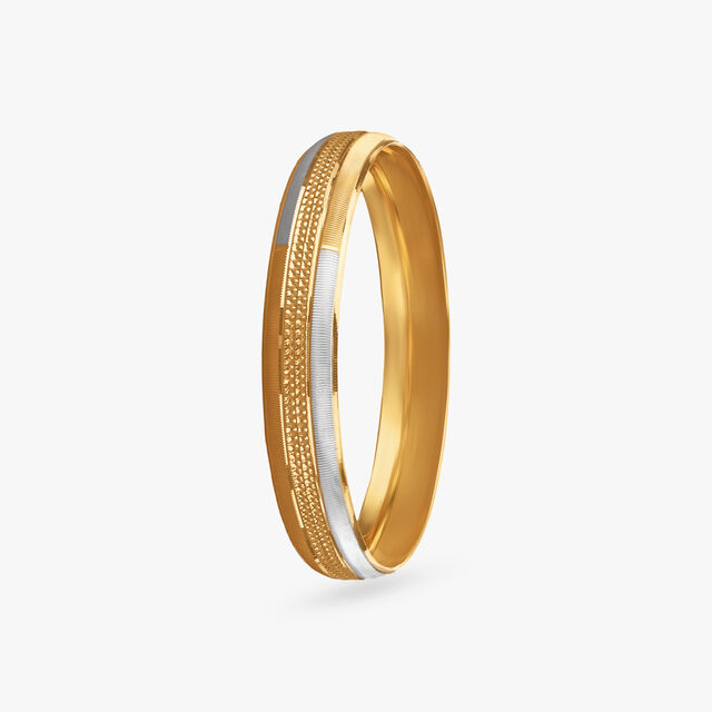 Classic Edge Dual Tone Gold Bangle 2