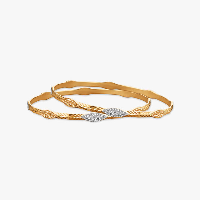 Lustrous Embrace Gold Bangles