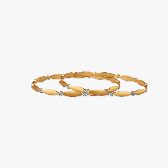 Sleek Orbit Gold Bangles