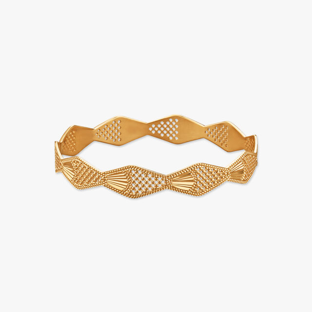 Hexa Glow Gold Bangle 