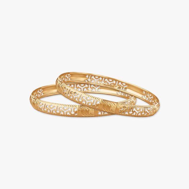 Serene Gleam Gold Bangles