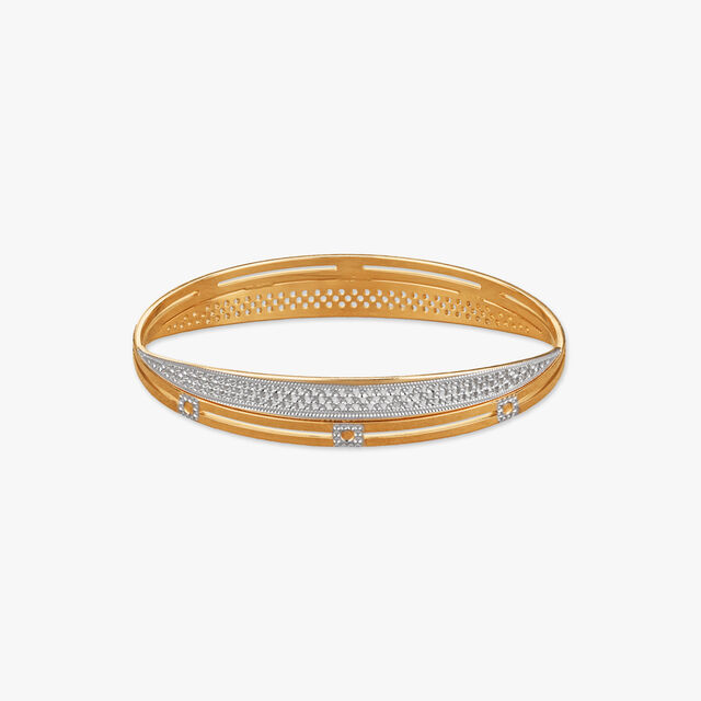 Infinite Twist Gold Bangle 
