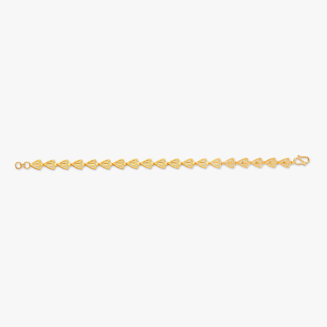 Textured Oval Gold Bracelet