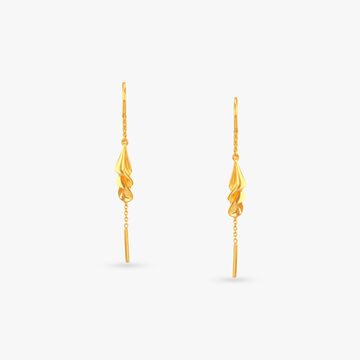 Twirl Chain Gold Drop Earrings