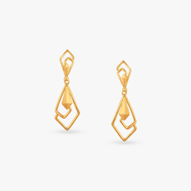 Abstract Chic Gold Drop Earrings 