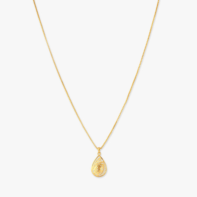 Lattice Glow Gold Pendant with Chain