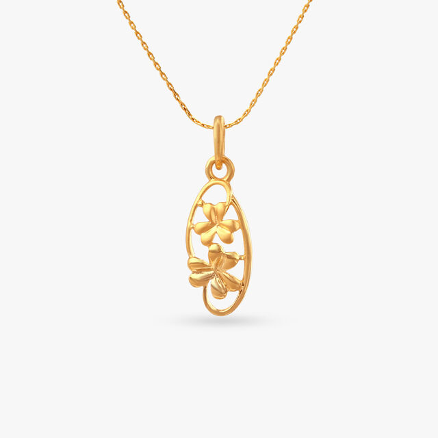 Bloom Frame Gold Pendant 2