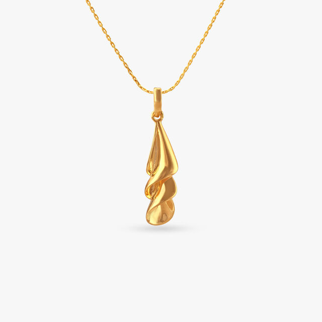 Flow Form Gold Pendant 