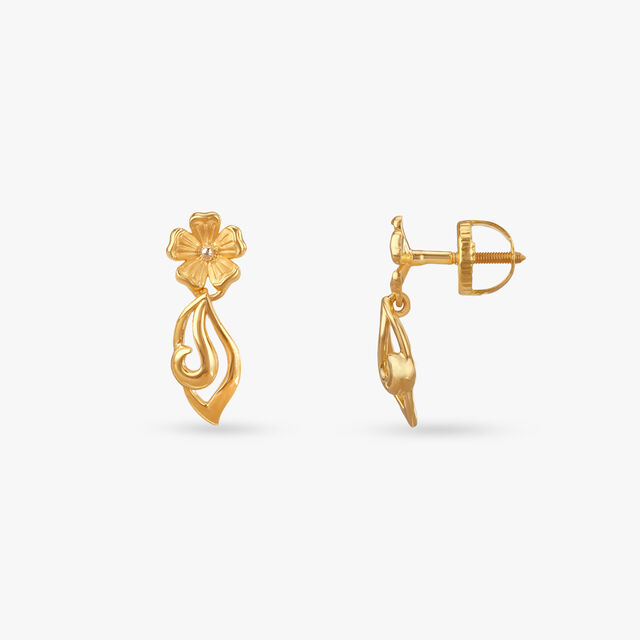Bloom Drop Gold Stud Earrings 2