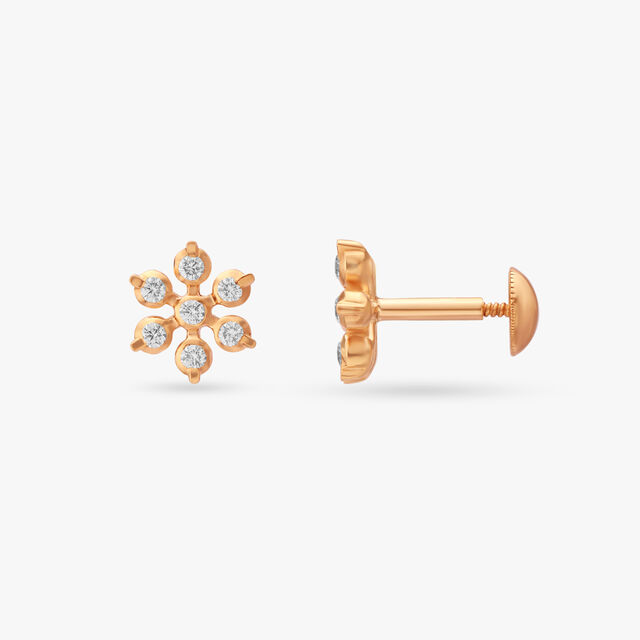 Hexagon Diamond Stud Earrings 2