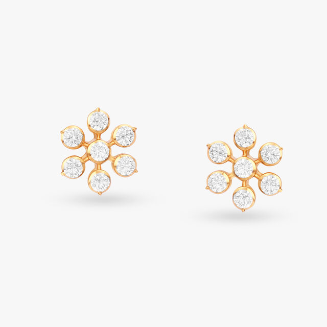 Regal Sparkle Diamond Stud Earrings 