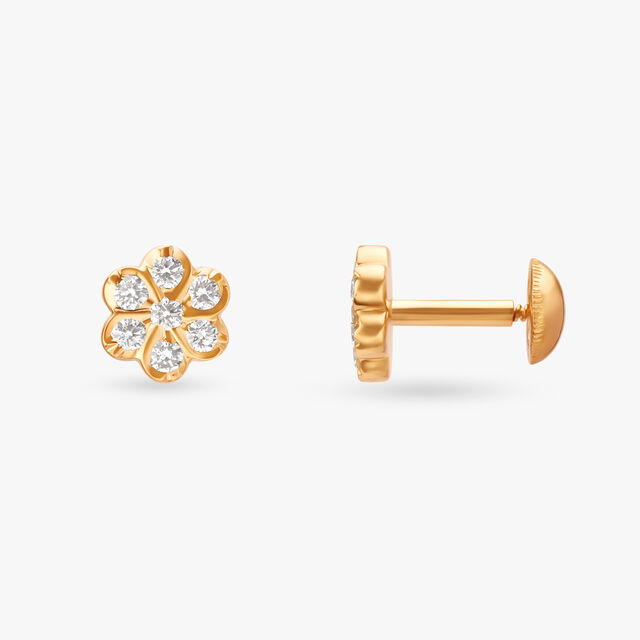 Floral Diamond Stud Earrings 2
