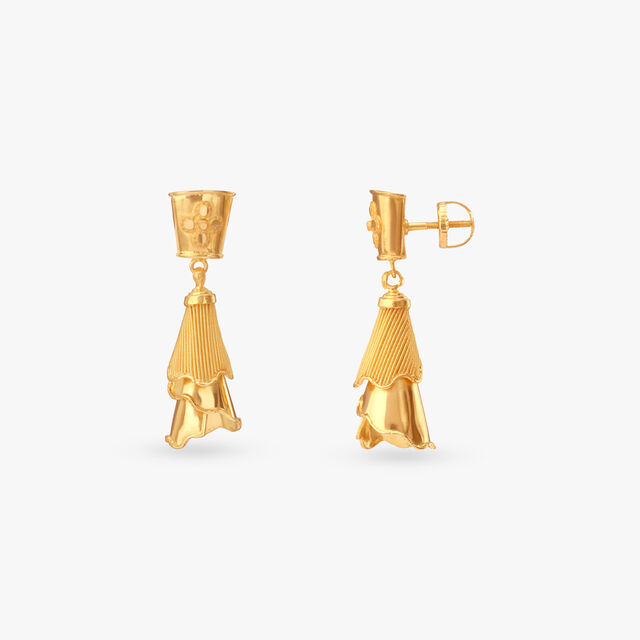 Temple Bell Gold Drop Earrings 2