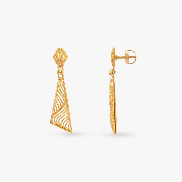 Swirl Cascade Gold Drop Earrings 2