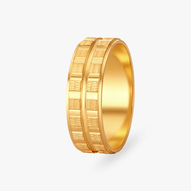 Architectural Men's Gold Finger Ring