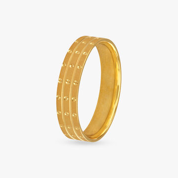 Modern Textured Men's Gold Finger Ring