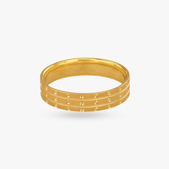 Modern Textured Men's Gold Finger Ring