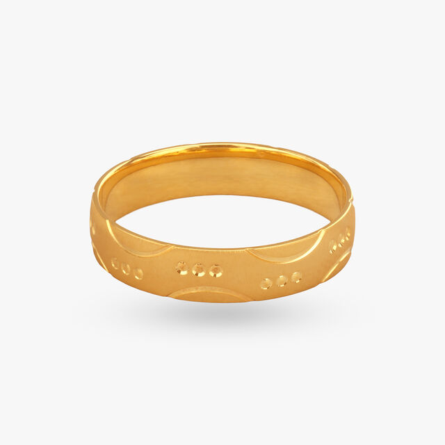 Elegant Patterned Men's Gold Finger Ring