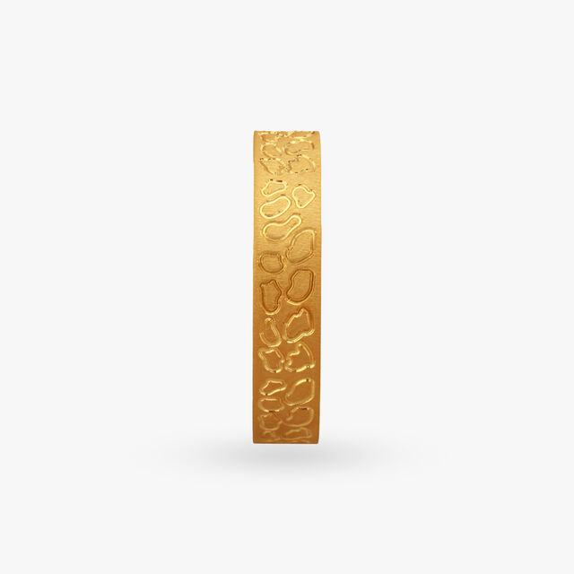 Contemporary Etched Men's Gold Finger Ring