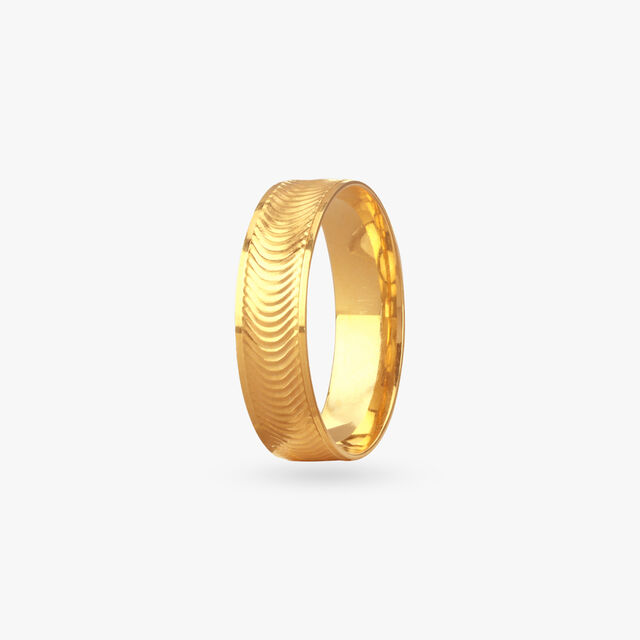 Wave Mark Gold Ring for Men