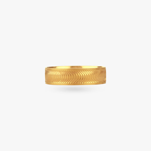 Wave Mark Gold Ring for Men