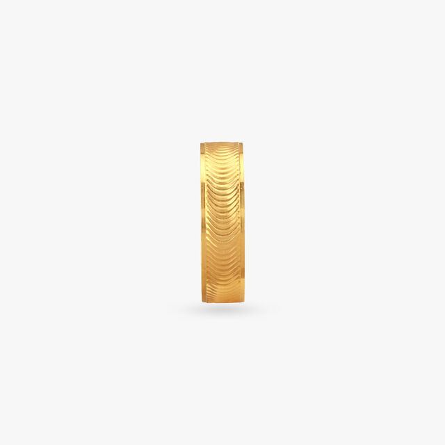 Wave Mark Gold Ring for Men