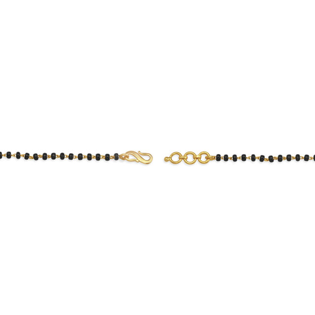 Gold Bracelet With Black Beads and O Pattern for Kids 4