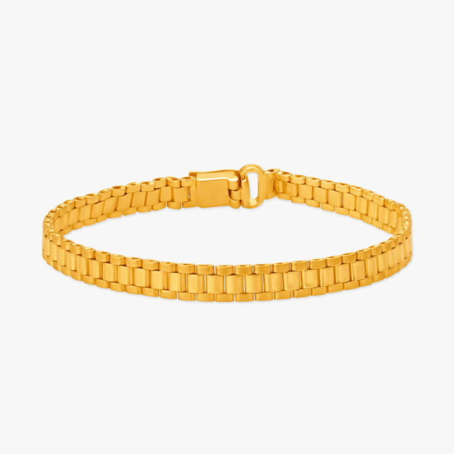 Alluring Gold Link Bracelet for Men,,hi-res 