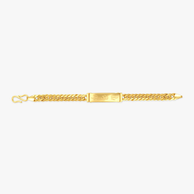 Om Engraved Gold Bracelet For Men,,hi-res