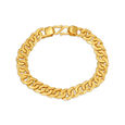 Oval Pattern Link Gold Bracelet For Men 
