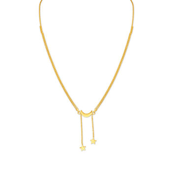 Breathtaking Star and Moon Pattern Gold Chain for Kids