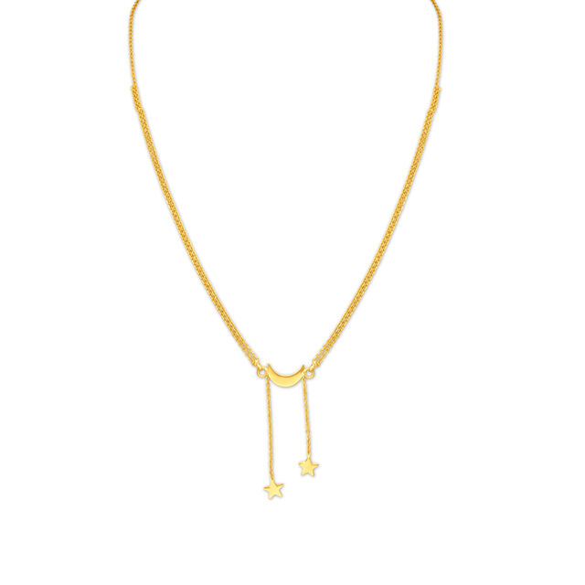 Breathtaking Star and Moon Pattern Gold Chain for Kids 